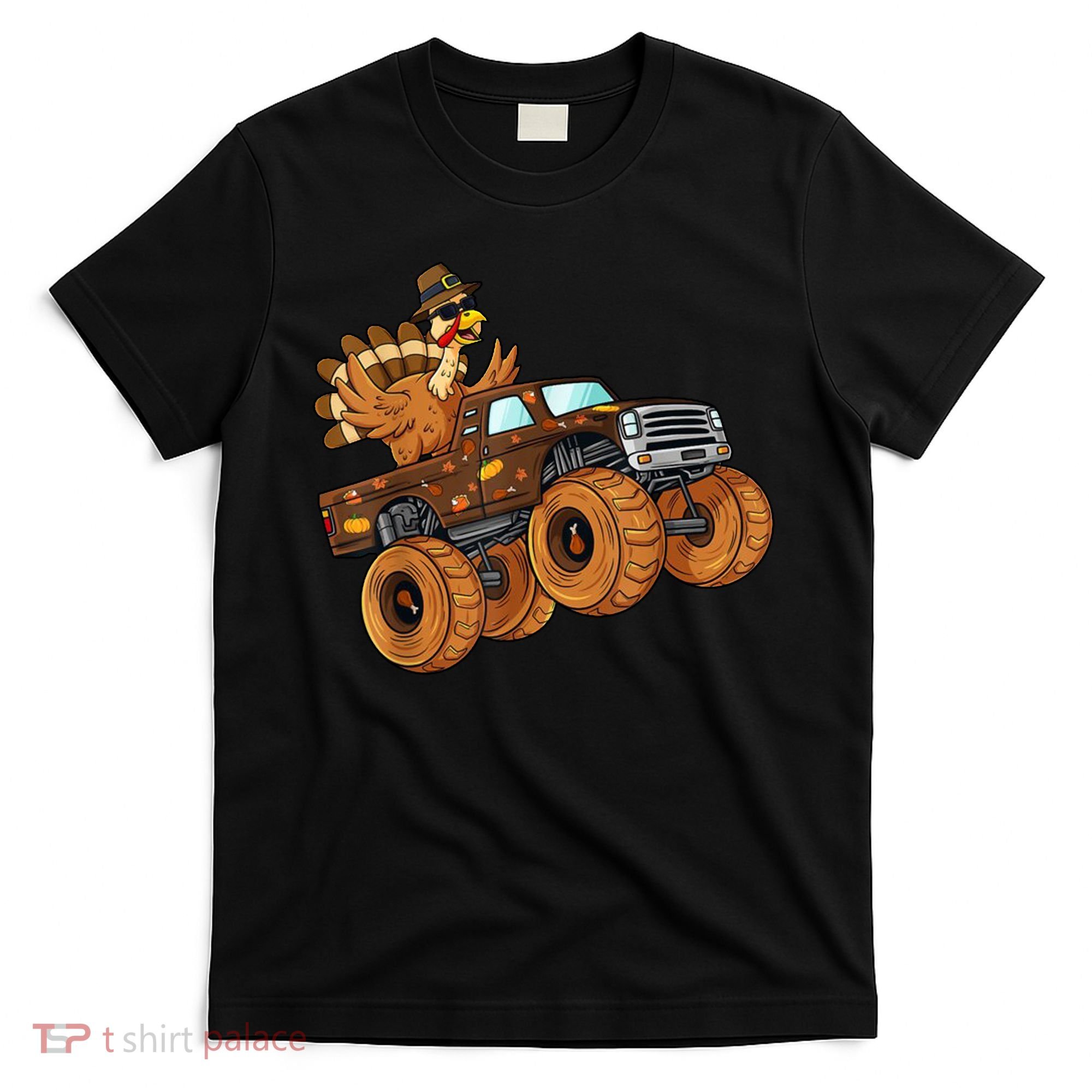 Cute Turkey Thanksgiving Monster Truck T-Shirt