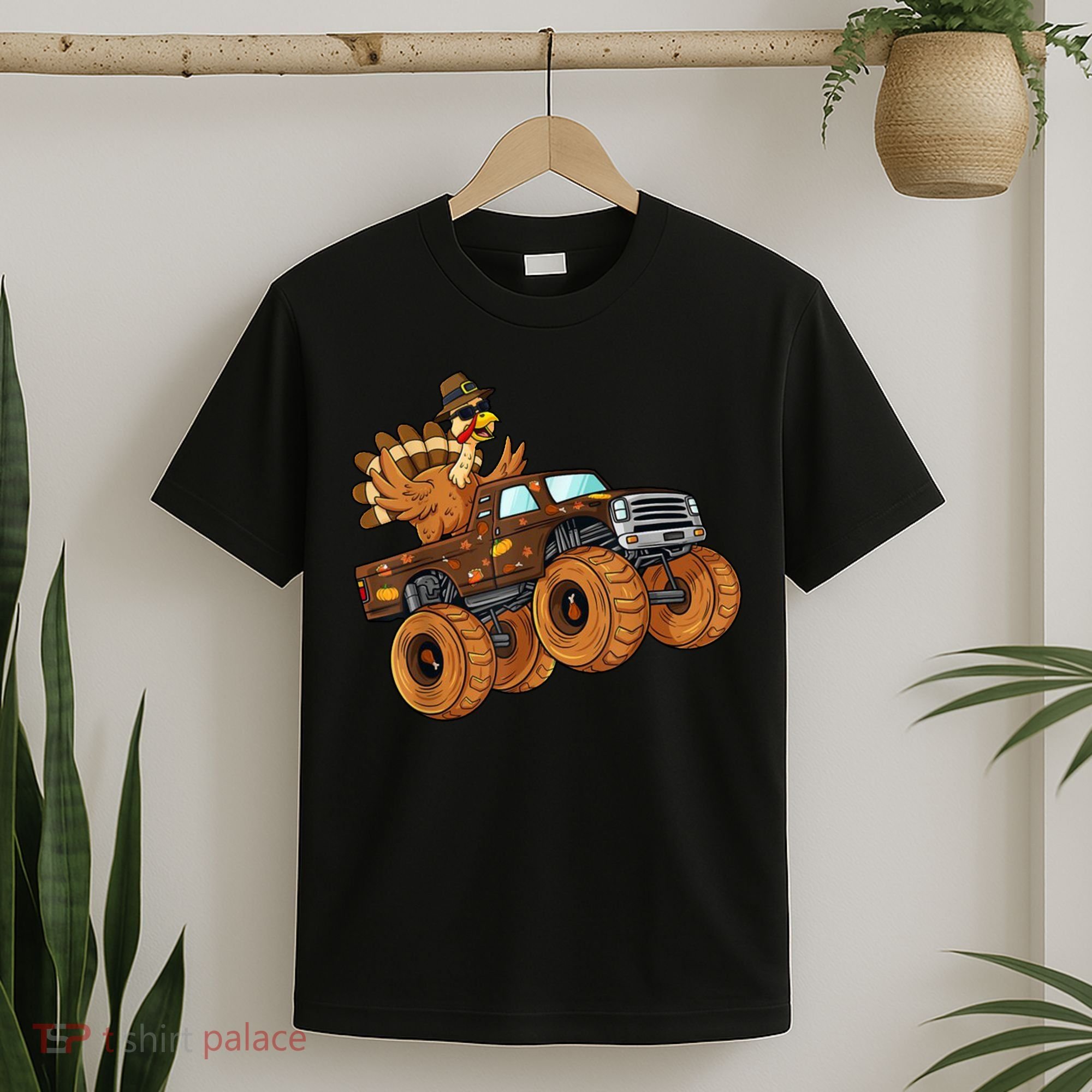 Cute Turkey Thanksgiving Monster Truck T-Shirt