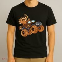 Cute Turkey Thanksgiving Monster Truck T-Shirt thumb 3
