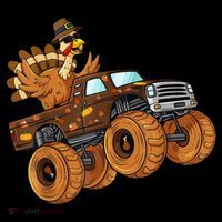 Cute Turkey Thanksgiving Monster Truck Coffee Mug thumb 5