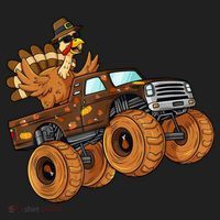 Cute Turkey Thanksgiving Monster Truck Beanie thumb 2