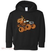 Cute Turkey Thanksgiving Monster Truck Toddler Hoodie thumb 0
