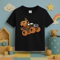 Cute Turkey Thanksgiving Monster Truck Toddler T-Shirt thumb 3