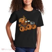 Cute Turkey Thanksgiving Monster Truck Kids T-Shirt thumb 2