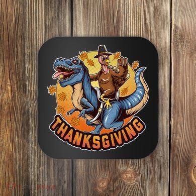 Cool Thanksgiving Turkey Riding TRex Dinosaur Coaster