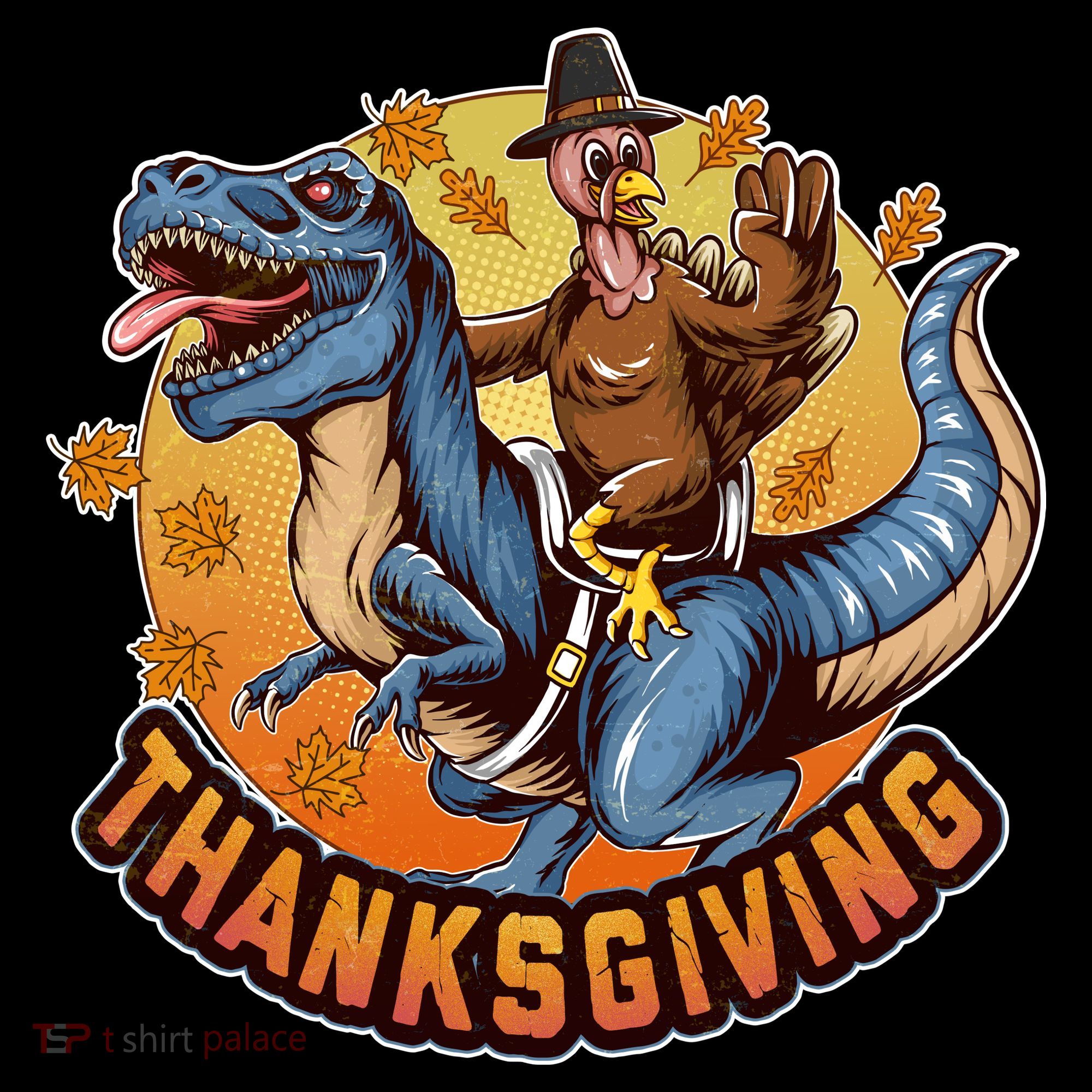 Cool Thanksgiving Turkey Riding TRex Dinosaur Women's Hoodie