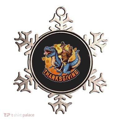 Cool Thanksgiving Turkey Riding TRex Dinosaur Ornament
