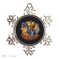 Cool Thanksgiving Turkey Riding TRex Dinosaur Ornament thumb 0
