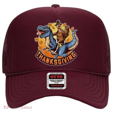 Cool Thanksgiving Turkey Riding TRex Dinosaur Hat