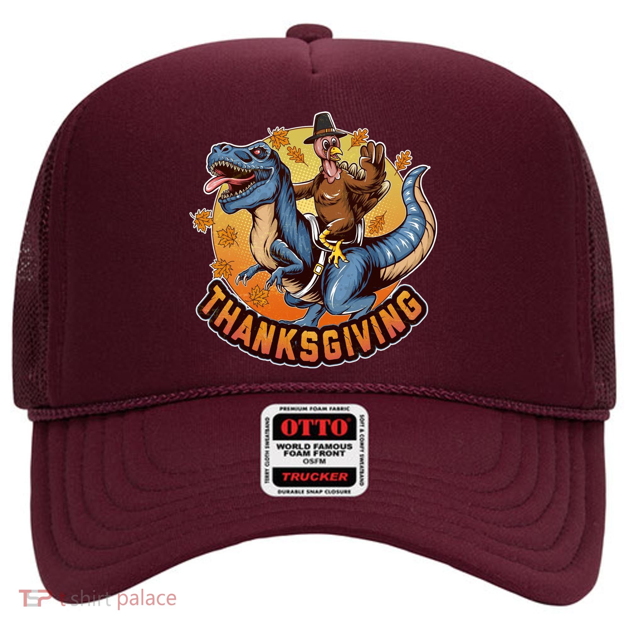 Cool Thanksgiving Turkey Riding TRex Dinosaur Hat