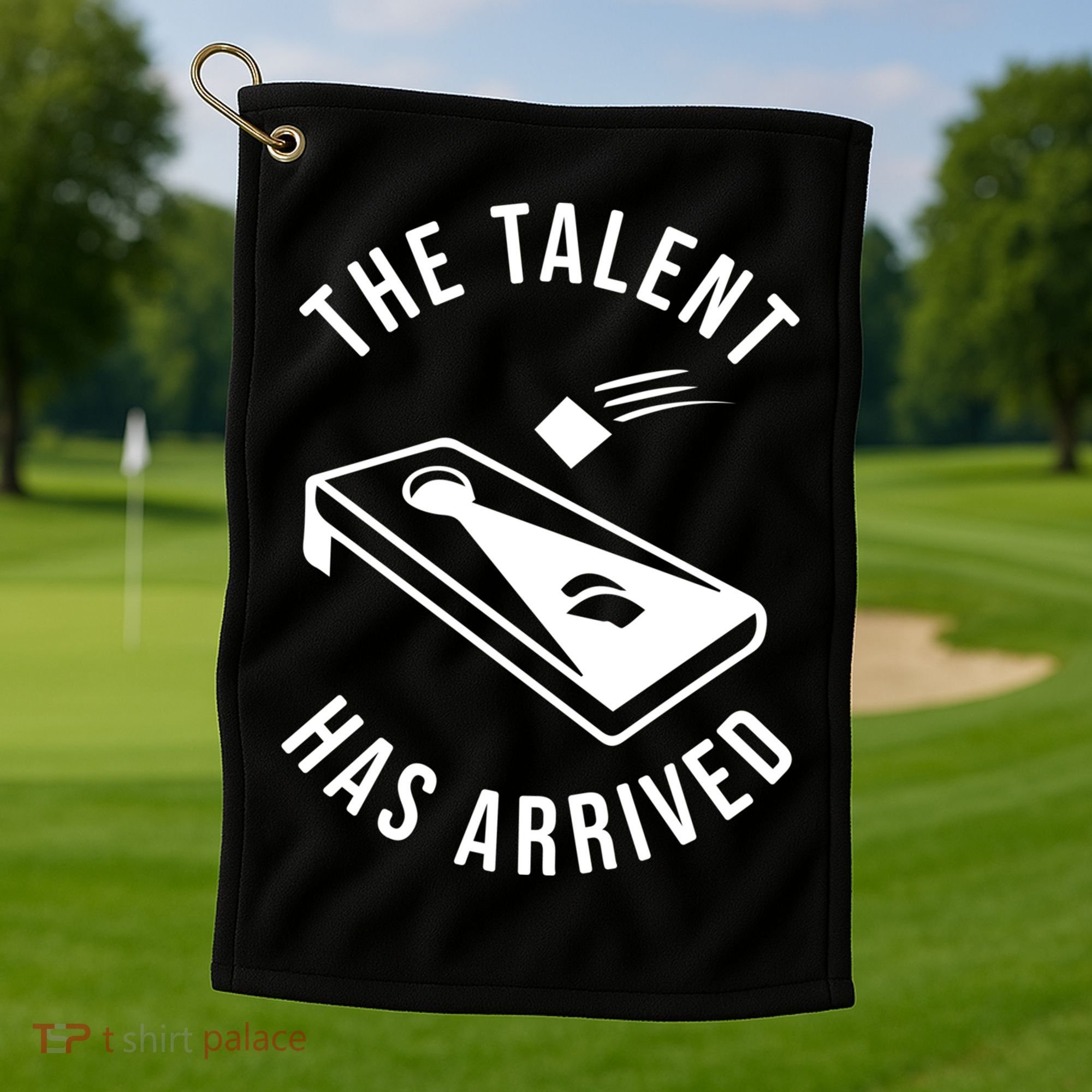 Cornhole The Talent Has Arrived Gift Golf Towel