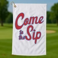 Come To The Sip Golf Towel thumb 1