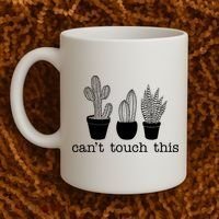 Can't Touch This Funny Cactus Coffee Mug thumb 2
