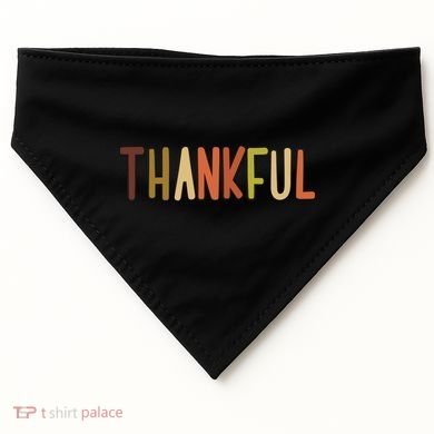 Cute Thankful Thanksgiving USA-Made Doggie Bandana