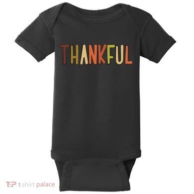 Cute Thankful Thanksgiving Baby Bodysuit