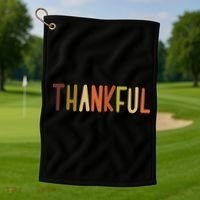 Cute Thankful Thanksgiving Golf Towel thumb 1