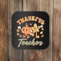 Cute Thanksgiving Thankful Teacher Coaster thumb 0