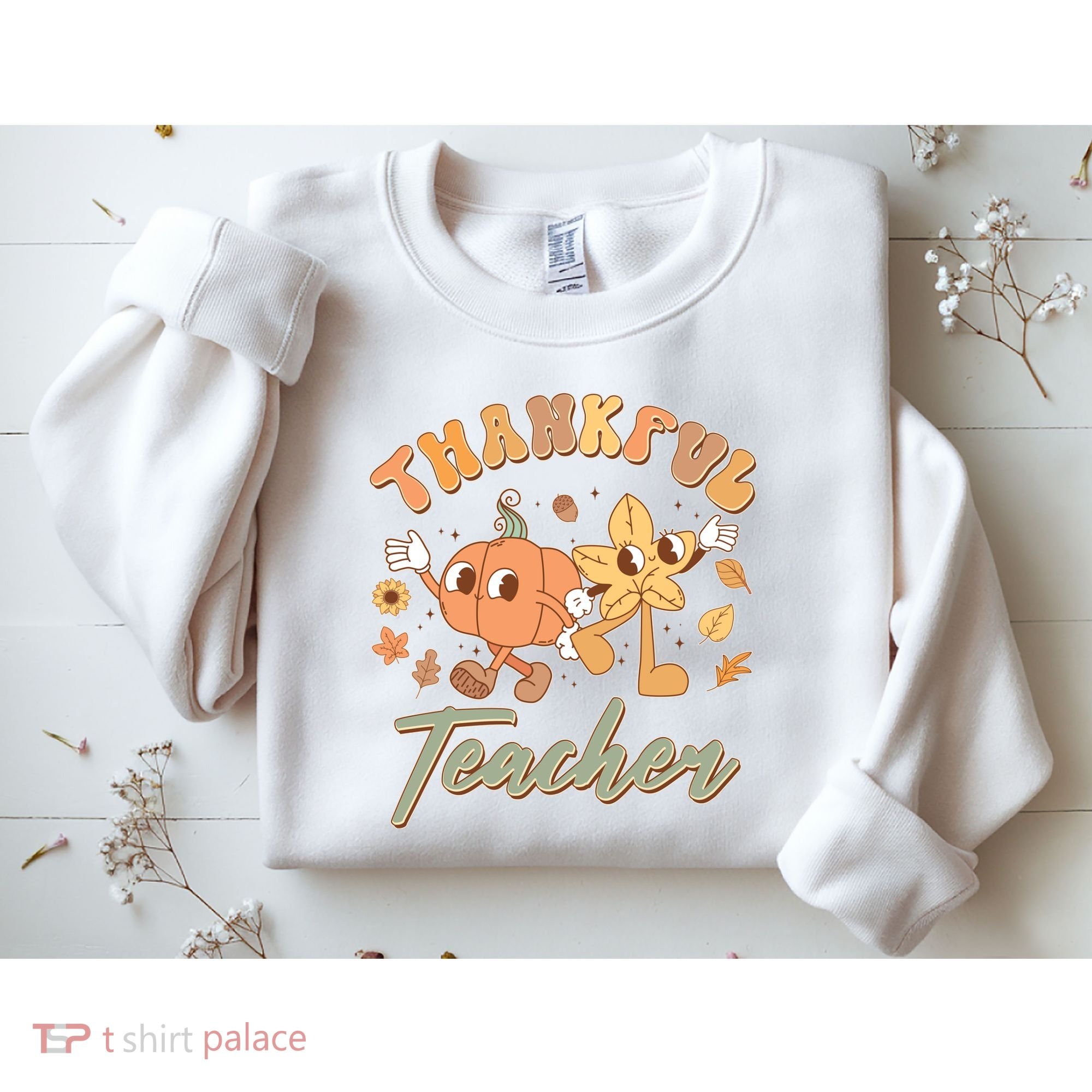 Cute Thanksgiving Thankful Teacher Sweatshirt