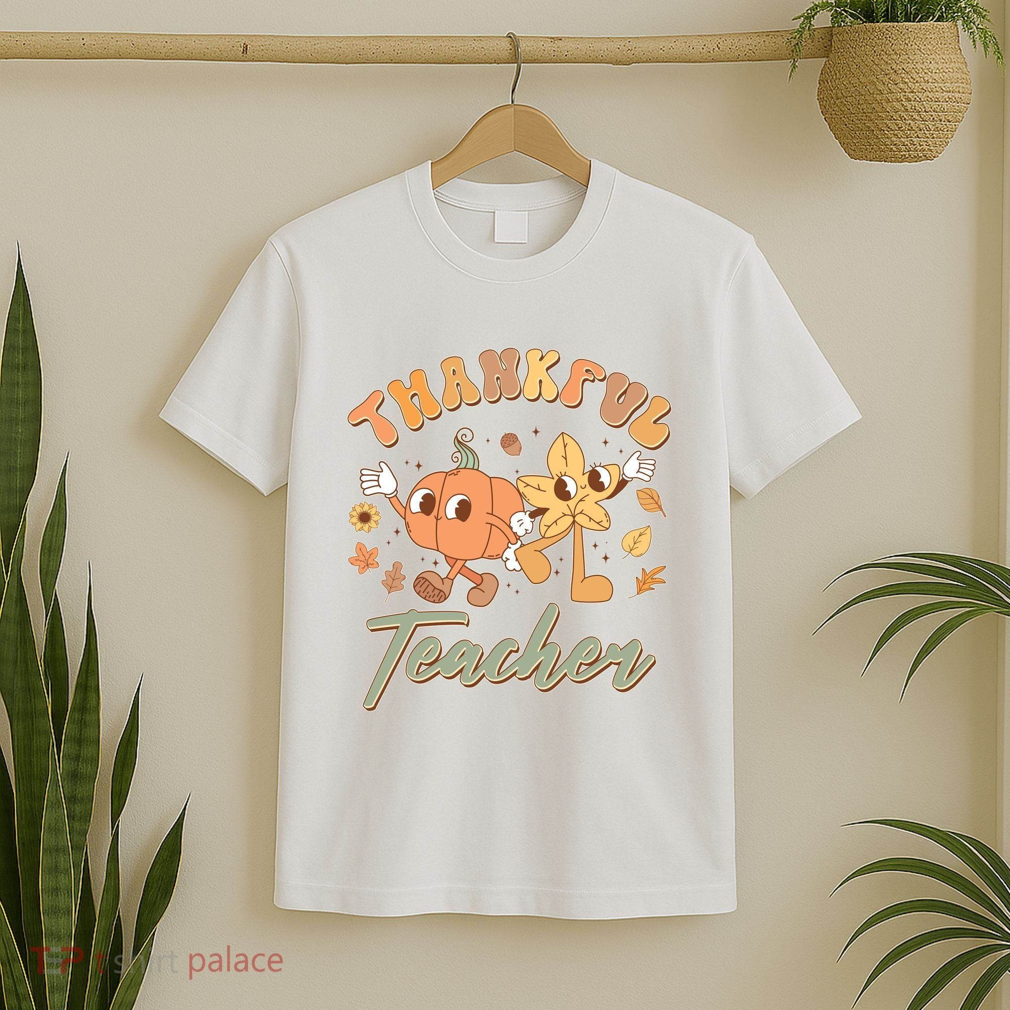 Cute Thanksgiving Thankful Teacher T-Shirt
