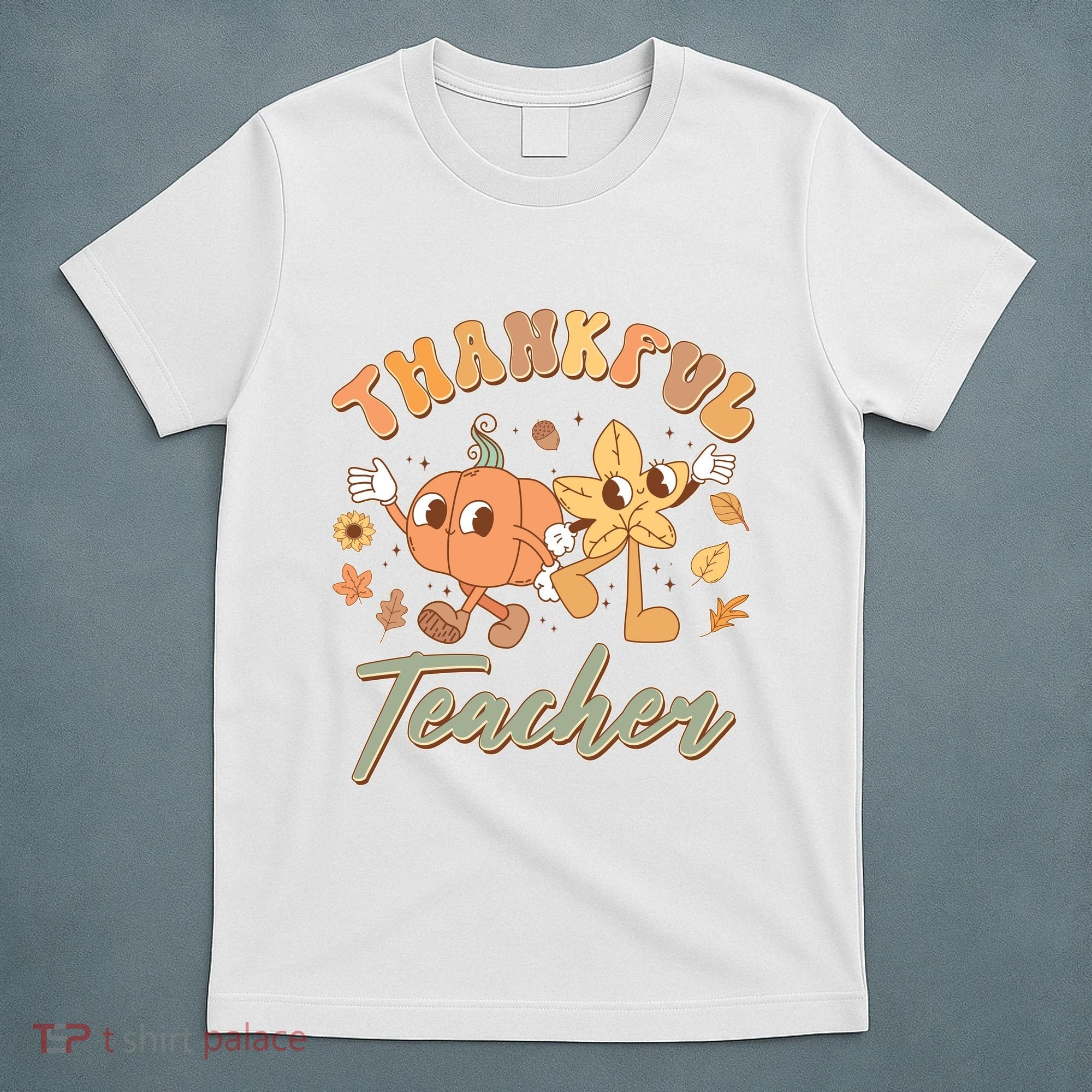 Cute Thanksgiving Thankful Teacher T-Shirt