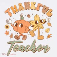 Cute Thanksgiving Thankful Teacher T-Shirt thumb 7