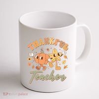 Cute Thanksgiving Thankful Teacher Coffee Mug thumb 1