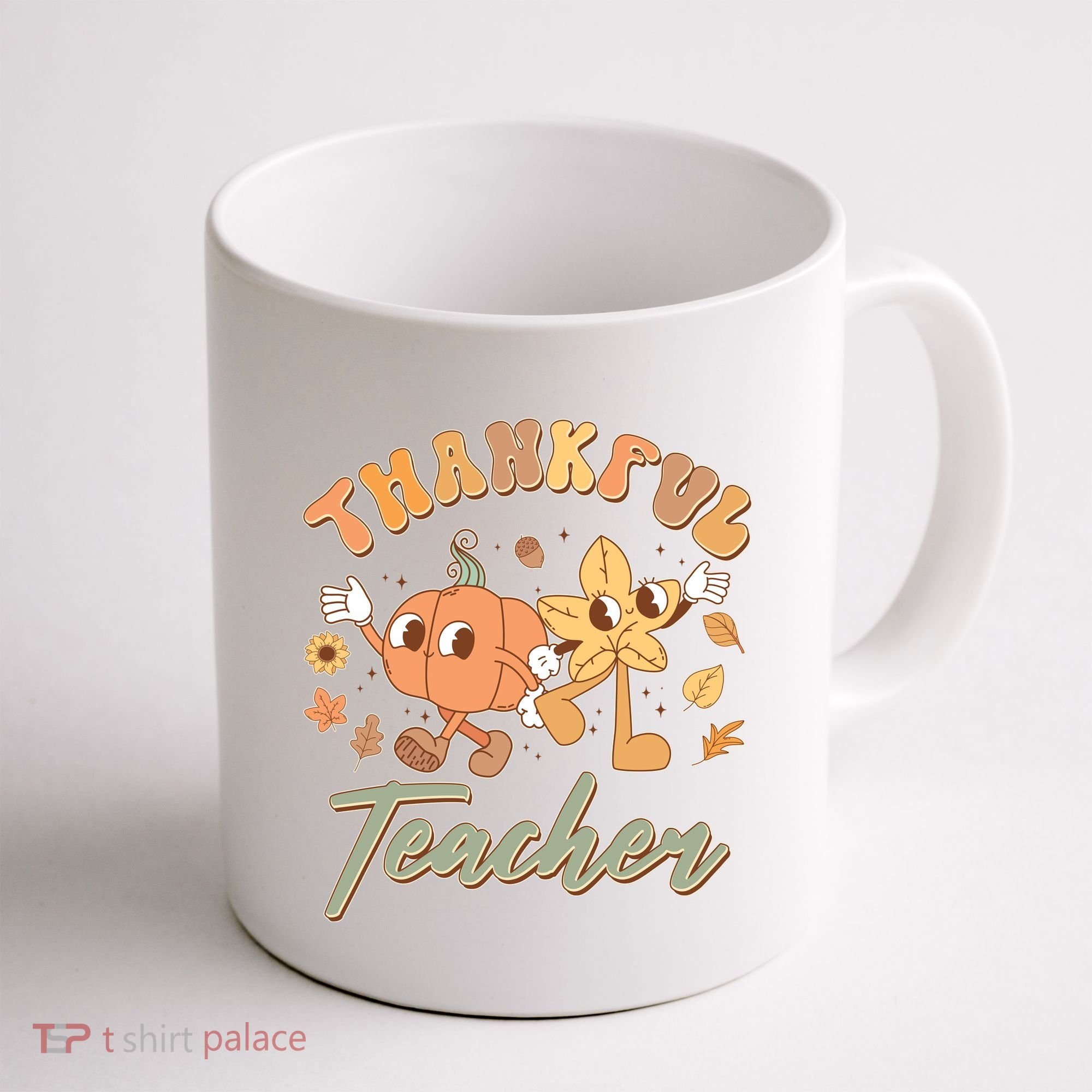 Cute Thanksgiving Thankful Teacher Coffee Mug