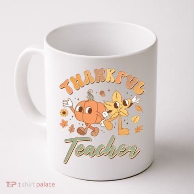 Cute Thanksgiving Thankful Teacher Coffee Mug