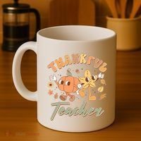 Cute Thanksgiving Thankful Teacher Coffee Mug thumb 4