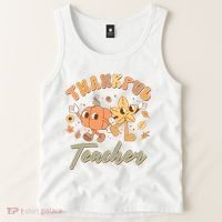 Cute Thanksgiving Thankful Teacher Tank Top thumb 2