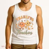 Cute Thanksgiving Thankful Teacher Tank Top thumb 3