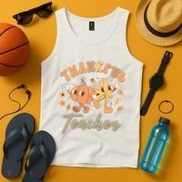 Cute Thanksgiving Thankful Teacher Tank Top thumb 4