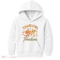Cute Thanksgiving Thankful Teacher Kids Hoodie thumb 0