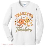 Cute Thanksgiving Thankful Teacher Kids Long Sleeve Shirt thumb 0