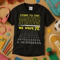 Come To The Math Side We Have Pi Math Geek & Nerd Kids T-Shirt thumb 3