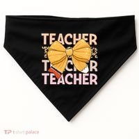 Coquette Teacher Teacher Pencil Coquette Bow USA-Made Doggie Bandana thumb 0
