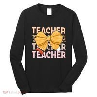 Coquette Teacher Teacher Pencil Coquette Bow Long Sleeve Shirt thumb 0