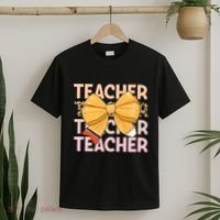 Coquette Teacher Teacher Pencil Coquette Bow T-Shirt thumb 2