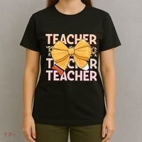 Coquette Teacher Teacher Pencil Coquette Bow T-Shirt thumb 4