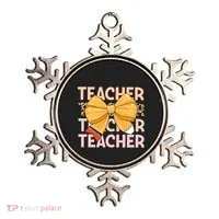 Coquette Teacher Teacher Pencil Coquette Bow Ornament thumb 0