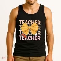 Coquette Teacher Teacher Pencil Coquette Bow Tank Top thumb 3