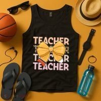 Coquette Teacher Teacher Pencil Coquette Bow Tank Top thumb 4