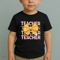 Coquette Teacher Teacher Pencil Coquette Bow Toddler T-Shirt thumb 2