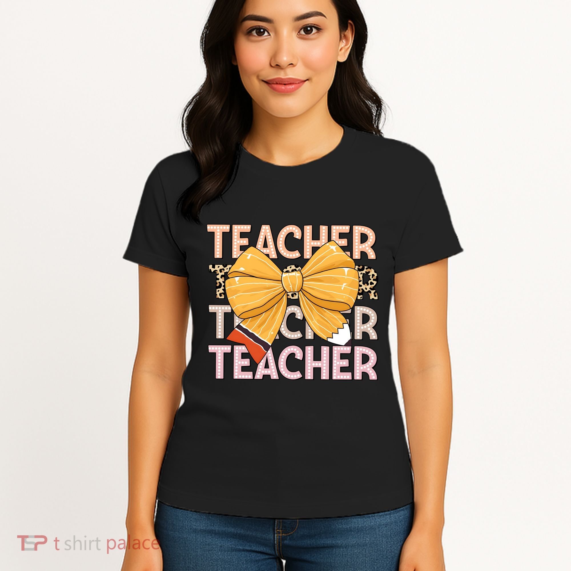 Coquette Teacher Teacher Pencil Coquette Bow Women's T-Shirt