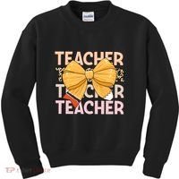 Coquette Teacher Teacher Pencil Coquette Bow Kids Sweatshirt thumb 0