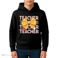 Coquette Teacher Teacher Pencil Coquette Bow Kids Hoodie thumb 4