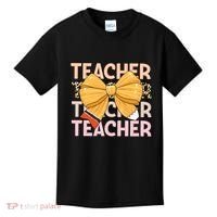 Coquette Teacher Teacher Pencil Coquette Bow Kids T-Shirt thumb 0