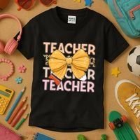 Coquette Teacher Teacher Pencil Coquette Bow Kids T-Shirt thumb 3