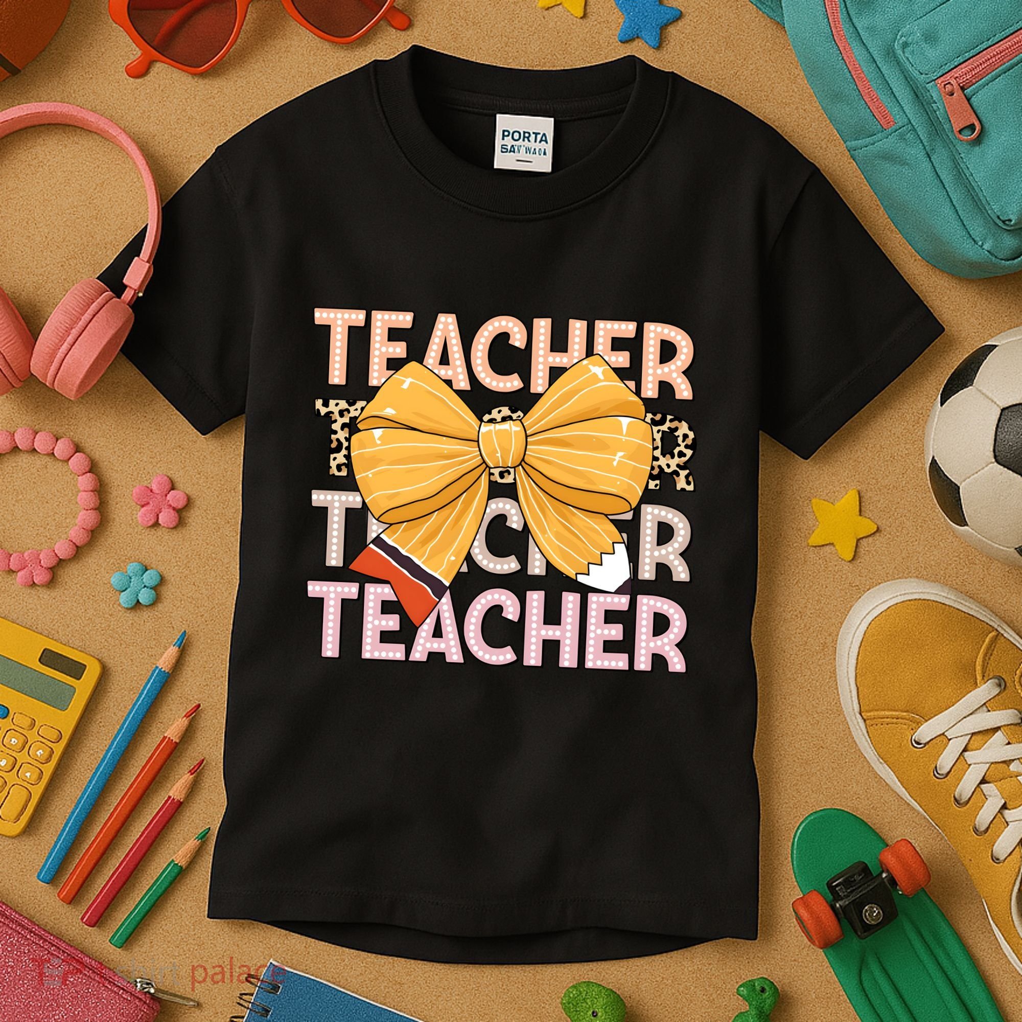 Coquette Teacher Teacher Pencil Coquette Bow Kids T-Shirt