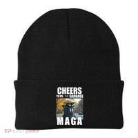 Cheers To The Us Garbage Maga Donald Trump Beanie thumb 0